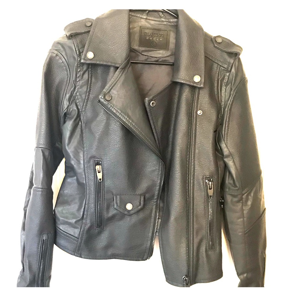 Blank NYC Faux Leather Jacket Charcoal